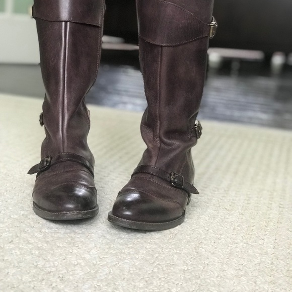 Beautiful & Rare Frye Riding Boots Deep Plum 9 - Picture 5 of 6